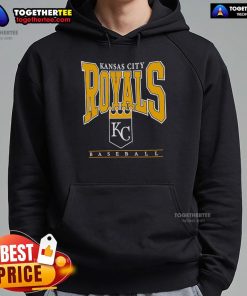 Official Kansas City Royals baseball logo graphic on a stylish 2025 hoodie, perfect for fans and collectors.