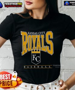 Official Kansas City Royals Baseball logo graphic on a 2025 ladies tee, perfect for fans and stylish wear.