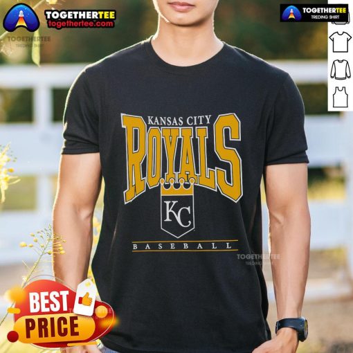 Alt Text: Official Kansas City Royals Baseball Logo Graphic on a 2025 T-Shirt, showcasing team pride and vibrant design.