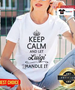 Official Keep Calm and Let Luigi Handle It Ladies Tee featuring vibrant graphics and a stylish design for fans.