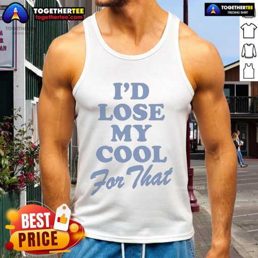 Alt Text: Lauren Watkins wearing a stylish Lose My Cool For That tank top, showcasing trendy summer fashion.