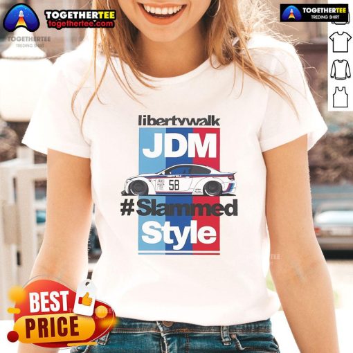 Official LB JDM Style M3 Coming Soon Ladies Tee featuring a stylish design for car enthusiasts and fashion lovers.