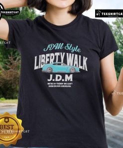 Alt Text: Official Liberty Walk JDM Arch 35 Ladies Tee showcasing stylish design and comfortable fit for automotive enthusiasts.
