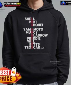 Official Los Angeles Baseball MLB Names 2025 Hoodie featuring team colors and logo, perfect for fans and collectors.