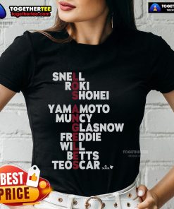 Official Los Angeles Baseball MLB Names 2025 Ladies Tee featuring vibrant design and comfortable fit for fans.