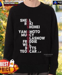 Official Los Angeles Baseball MLB Names 2025 Sweatshirt showcasing team logo and stylish design for fans.