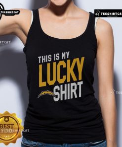 Alt Text: Official Los Angeles Chargers This Is My Lucky Tank Top featuring team colors and logo for fans and sports enthusiasts.