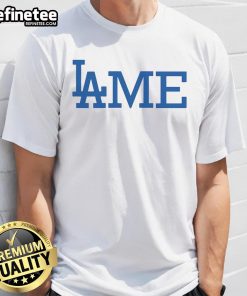 Official Los Angeles Dodgers Lame T-Shirt featuring team logo and vibrant colors, perfect for fans and casual wear.