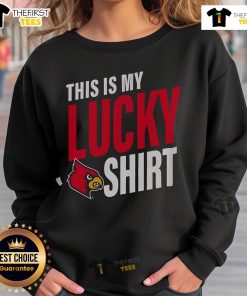 Alt Text: Official Louisville Cardinals sweatshirt featuring a bold design, perfect for showing team spirit and luck on game day.