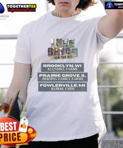 Official Luke Bryan Farm Tour 2025 T-Shirt featuring a stylish design perfect for fans of country music and outdoor events.