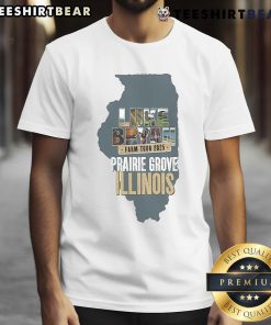 Official Luke Bryan Farm Tour Prairie Grove Illinois 2025 T-Shirt featuring vibrant design and tour details for fans.