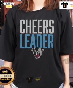 Official Maine Black Bears Cheers Leader Ladies Tee in black, featuring vibrant team logo for fans and supporters.