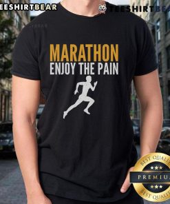 Official Marathon Enjoy The Pain Running Half Marathon T-Shirt showcasing a vibrant design perfect for marathoners.