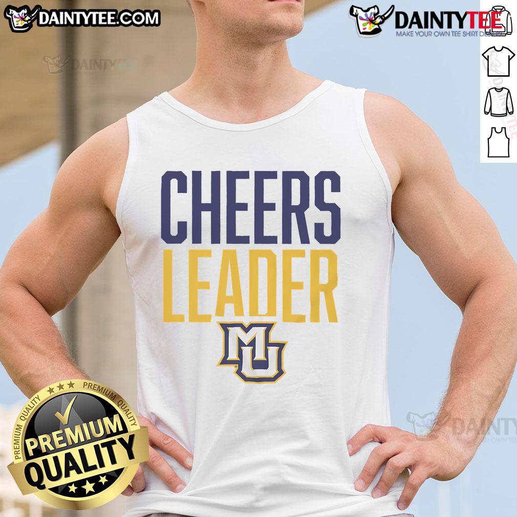 Official Marquette Golden Eagles Cheers Leader Tank Top Alt Text: Official Marquette Golden Eagles cheerleader tank top featuring team colors and logo for spirited game day attire.