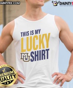 Official Marquette Golden Eagles tank top featuring 'This Is My Lucky Tank Top' design, perfect for fans and game days.