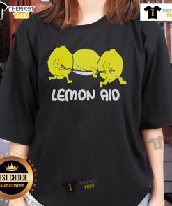 Official Meme Lemon Aid Ladies Tee featuring vibrant lemon graphics and humorous text, perfect for casual wear.