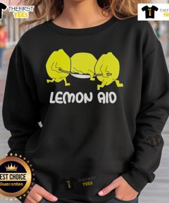 Alt Text: Official Meme Lemon Aid Sweatshirt featuring vibrant lemon graphics and a trendy design for casual wear.