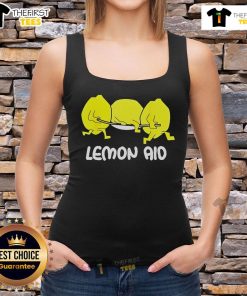 Official Meme Lemon Aid Tank Top featuring vibrant lemon graphics and a trendy design, perfect for summer wear.