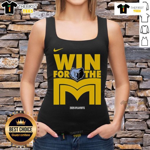 Alt Text: Official Memphis Grizzlies Win For The M Tank Top featuring team colors and logo, perfect for fans and summer wear.
