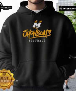 Stylized text hoodie featuring the Official Memphis Showboats logo, perfect for fans and stylish casual wear.