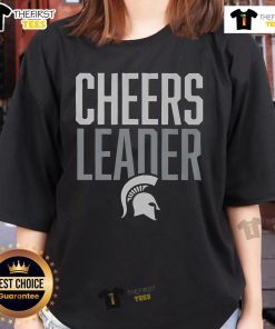 Official Michigan State Spartans Cheers Leader Ladies Tee showcasing team spirit with vibrant green and white design.