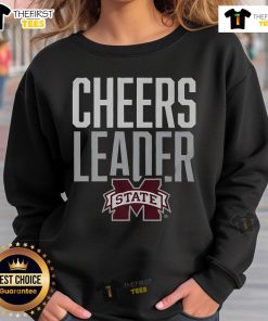 Official Mississippi State Bulldogs cheerleader sweatshirt in maroon, perfect for game day and showing team spirit.