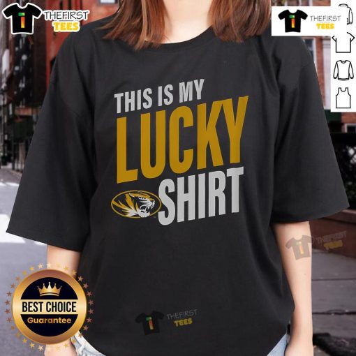 Official Missouri Tigers 'This Is My Lucky Ladies Tee' featuring vibrant team colors and logo for female fans.