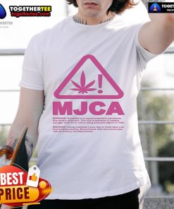 Official MJCA warning t-shirt highlighting cannabis risks like severe paranoia and psychotic symptoms.