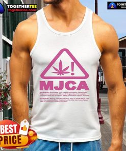 Official MJCA warning tank top: 'Cannabis Can Cause Psychotic Symptoms Like Severe Paranoia' design.