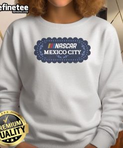 Official NASCAR Mexico City Race logo sweatshirt featuring vibrant graphics and a stylish design for racing fans.