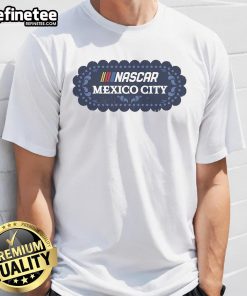 Alt Text: Official Nascar Mexico City Race Logo T-Shirt featuring vibrant graphics and bold design for racing fans.