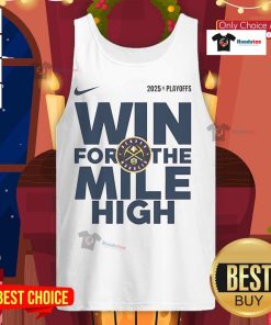 2025 NBA Playoffs tank top featuring the official Denver Nuggets logo for fans celebrating their Mile High victory.