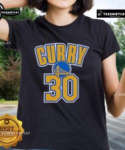Official NBA Steph Curry 30 Ladies Tee featuring vibrant graphics and a stylish fit for female basketball fans.
