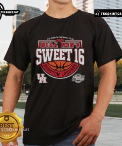 Alt Text: Official NCAA Houston Cougars Men's Sweet 16 T-Shirt celebrating the team's journey to the Final Four 2025.