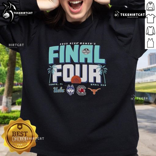 Official NCAA Women's Final Four Tampa Florida 2025 sweatshirt featuring team colors and logo, perfect for fans.