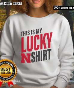 Official Nebraska Cornhuskers 'This Is My Lucky Sweatshirt' featuring team colors and logo, perfect for game day.