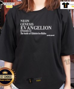 Official Neon Genesis Evangelion Episode 12 The Battle of Chatelet Les Halles ladies tee featuring iconic anime design.