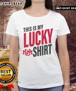 Official New Mexico Lobos This Is My Lucky Ladies Tee featuring vibrant team colors and logo, perfect for fans.