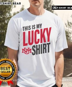 Alt Text: Official New Mexico Lobos This Is My Lucky T-Shirt featuring the Lobos logo and vibrant team colors. Perfect for fans!