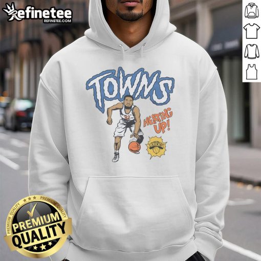 Official New York Knicks comic book hoodie featuring Karl Anthony Towns, perfect for fans and collectors of NBA merchandise.