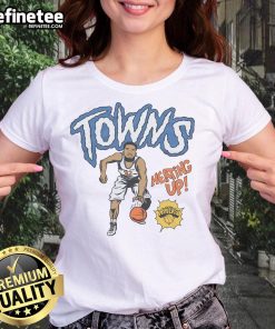 Official New York Knicks comic book tee featuring Karl Anthony Towns, stylish design for ladies and basketball fans.