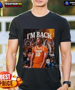 Alt Text: Official Nic Codie Texas Longhorns I'M Back T-Shirt showcasing team spirit and stylish design for fans.
