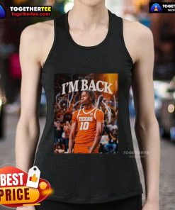 Official Nic Codie Texas Longhorns I'm Back tank top featuring bold team colors and logo, perfect for fans.