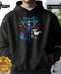 Official Nightmare Before Christmas hoodie featuring Jack Skellington and Zero, perfect for Halloween celebrations.