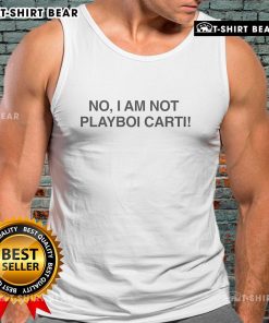 Official No I Am Not Playboi Carti tank top featuring bold graphic design, perfect for fans and streetwear enthusiasts.