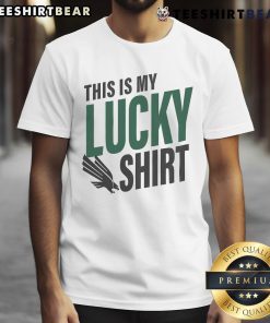 Alt Text: Official North Texas Mean Green This Is My Lucky T-shirt featuring bold graphics and vibrant team colors.