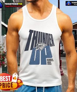 Official Oklahoma City Thunder Up Playoffs 2025 tank top featuring team logo and vibrant colors for fans.