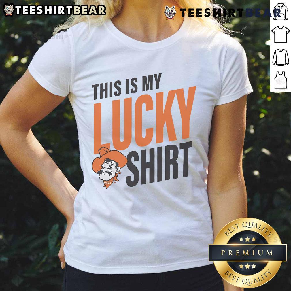 Official Oklahoma State Cowboys This Is My Lucky Ladies Tee Official Oklahoma State Cowboys 'This Is My Lucky' ladies tee featuring vibrant team colors and stylish design.