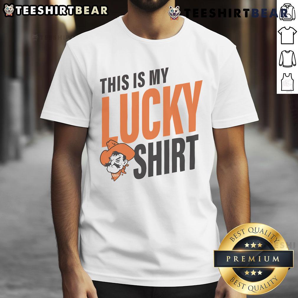 Official Oklahoma State Cowboys This Is My Lucky T Shirt Official Oklahoma State Cowboys 'This Is My Lucky T-Shirt' featuring vibrant team colors and logo, perfect for fans.