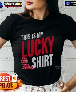 Official Ole Miss Rebels 'This Is My Lucky Ladies Tee' showcasing a stylish design for passionate Rebels fans.